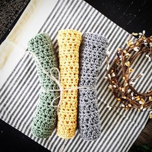 Crocheted dishcloths Set of three